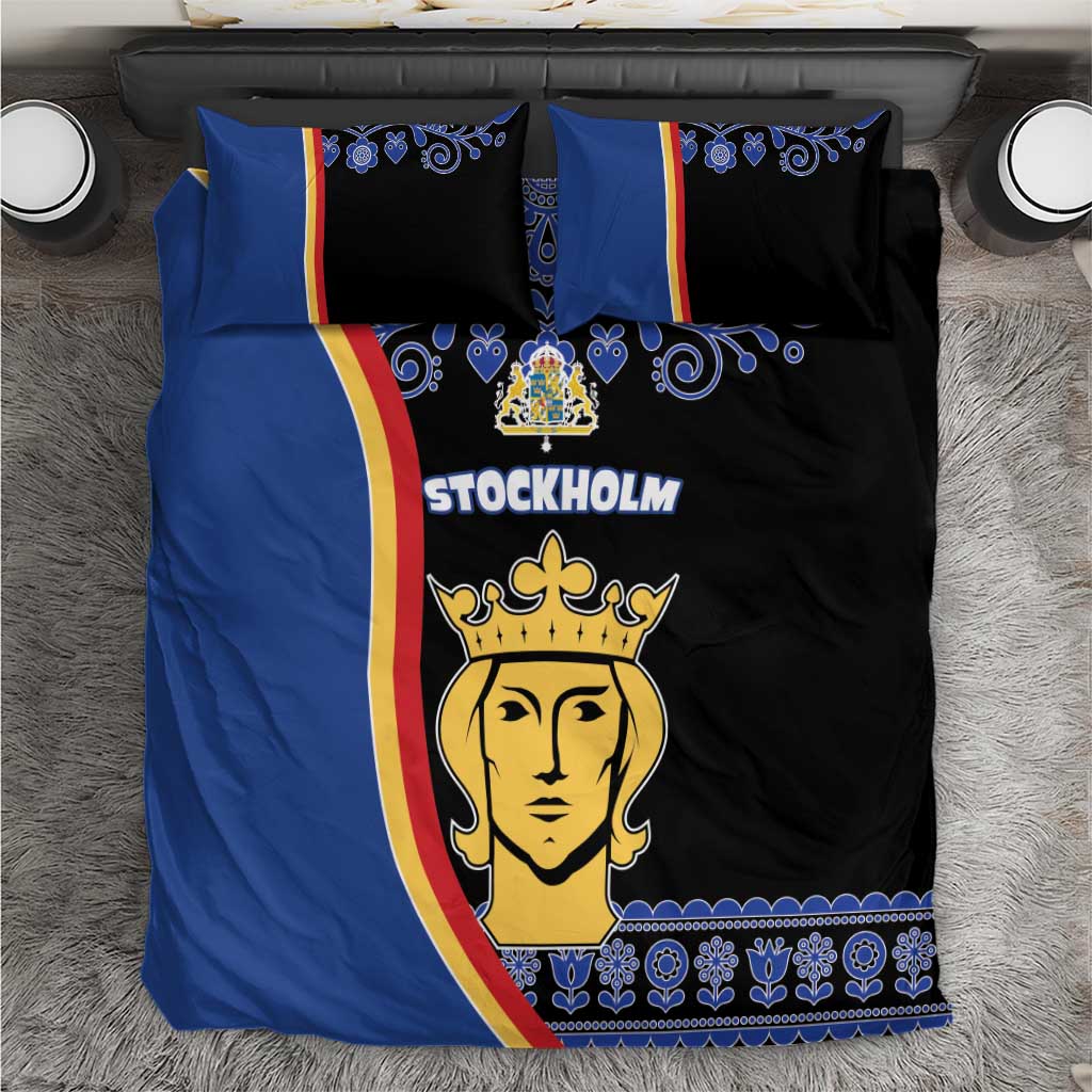 Kingdom of Sweden Stockholm County Bedding Set Sweden Coat of arms of Stockholm