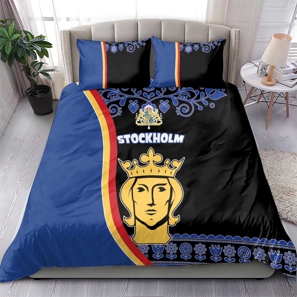 Kingdom of Sweden Stockholm County Bedding Set Sweden Coat of arms of Stockholm