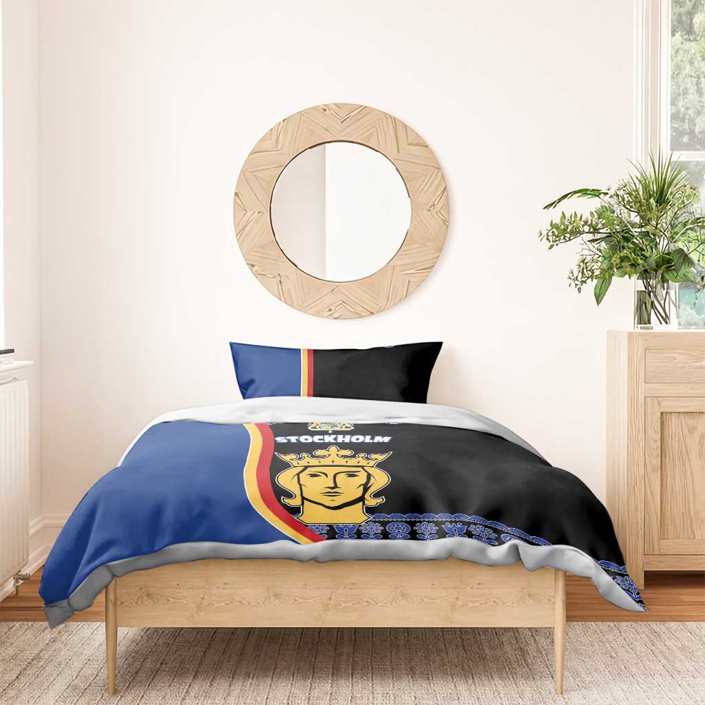 Kingdom of Sweden Stockholm County Bedding Set Sweden Coat of arms of Stockholm