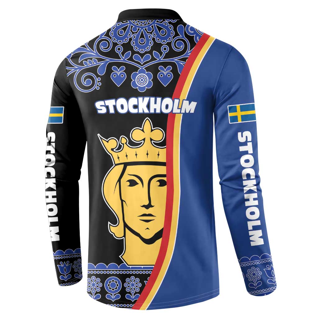 Kingdom of Sweden Stockholm County Button Sweatshirt Sweden Coat of arms of Stockholm