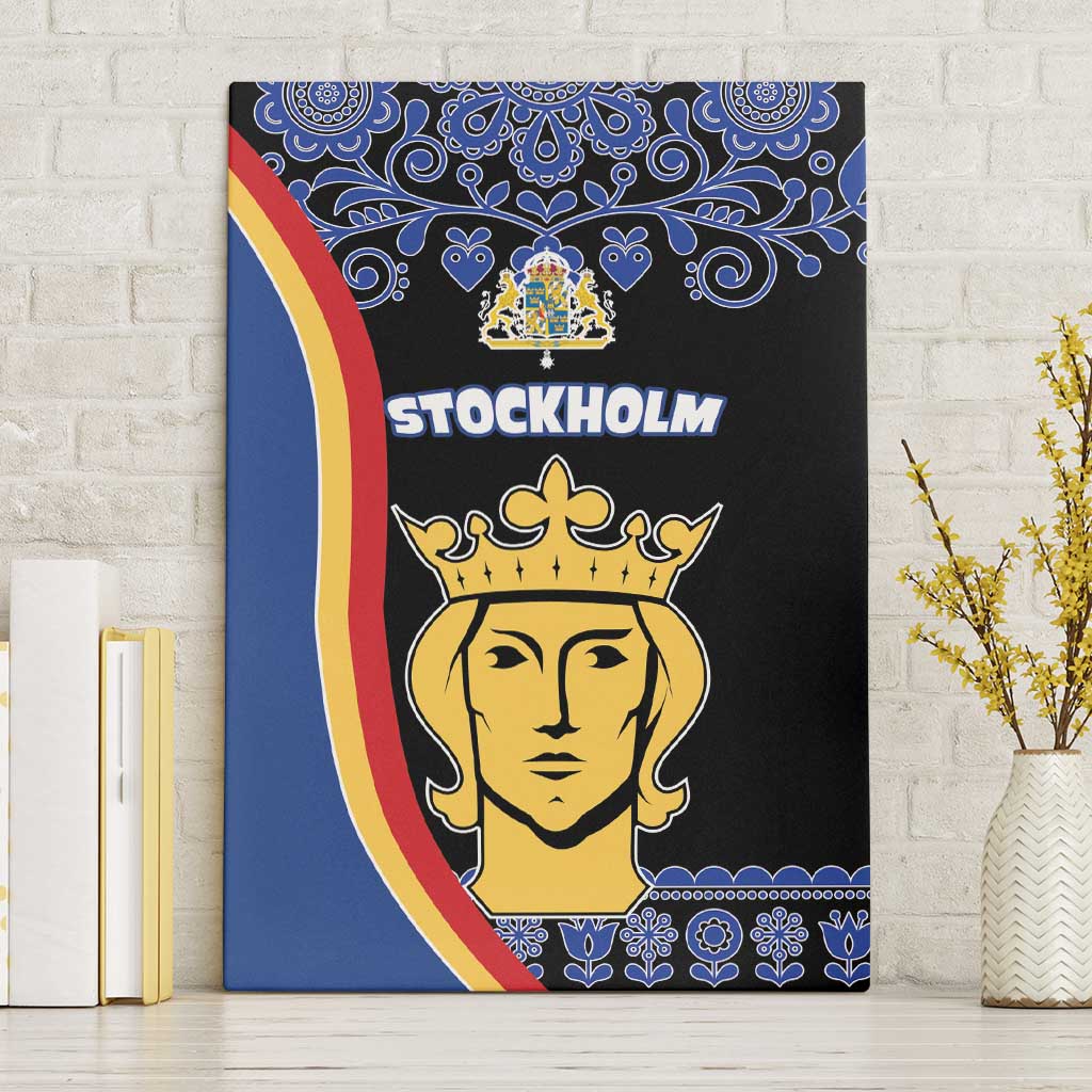 Kingdom of Sweden Stockholm County Canvas Wall Art Sweden Coat of arms of Stockholm