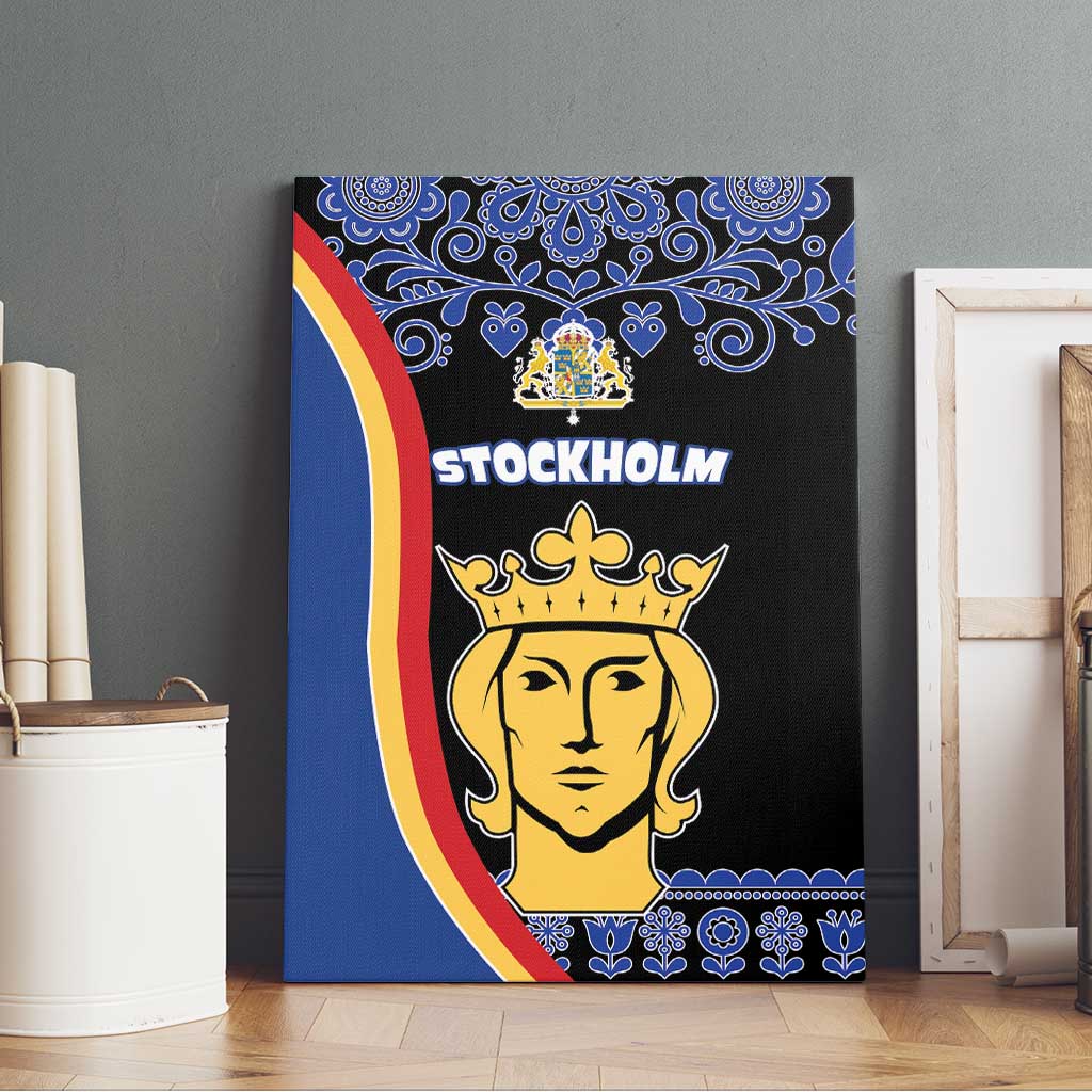 Kingdom of Sweden Stockholm County Canvas Wall Art Sweden Coat of arms of Stockholm
