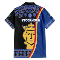 Kingdom of Sweden Stockholm County Family Matching Long Sleeve Bodycon Dress and Hawaiian Shirt Sweden Coat of arms of Stockholm