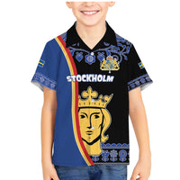 Kingdom of Sweden Stockholm County Family Matching Mermaid Dress and Hawaiian Shirt Sweden Coat of arms of Stockholm