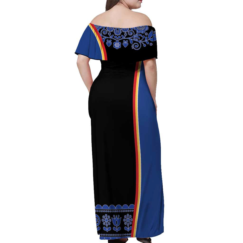 Kingdom of Sweden Stockholm County Off Shoulder Maxi Dress Sweden Coat of arms of Stockholm