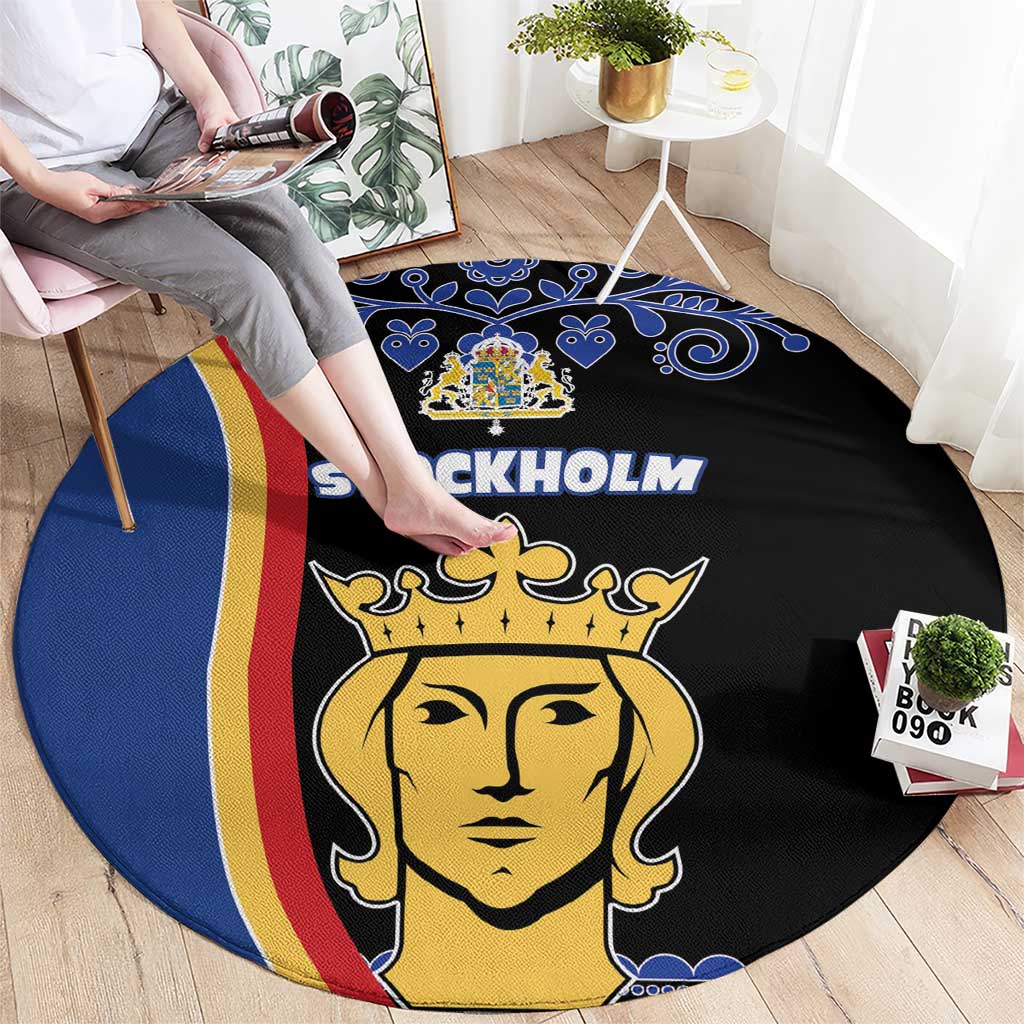 Kingdom of Sweden Stockholm County Round Carpet Sweden Coat of arms of Stockholm