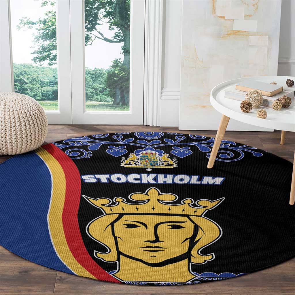 Kingdom of Sweden Stockholm County Round Carpet Sweden Coat of arms of Stockholm