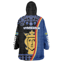 Kingdom of Sweden Stockholm County Wearable Blanket Hoodie Sweden Coat of arms of Stockholm