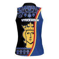 Kingdom of Sweden Stockholm County Women Sleeveless Polo Shirt Sweden Coat of arms of Stockholm