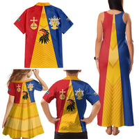 Kingdom of Sweden Stockholm County Family Matching Tank Maxi Dress and Hawaiian Shirt Flag Style