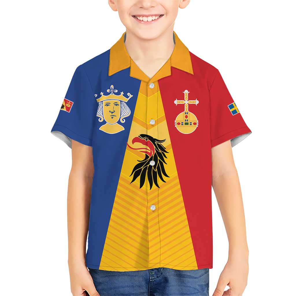 Kingdom of Sweden Stockholm County Hawaiian Shirt Flag Style