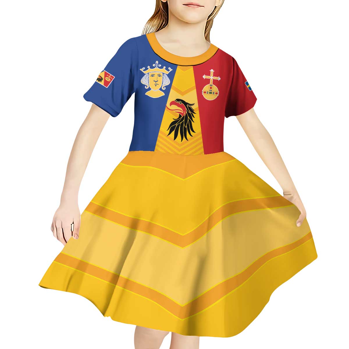 Kingdom of Sweden Stockholm County Kid Short Sleeve Dress Flag Style