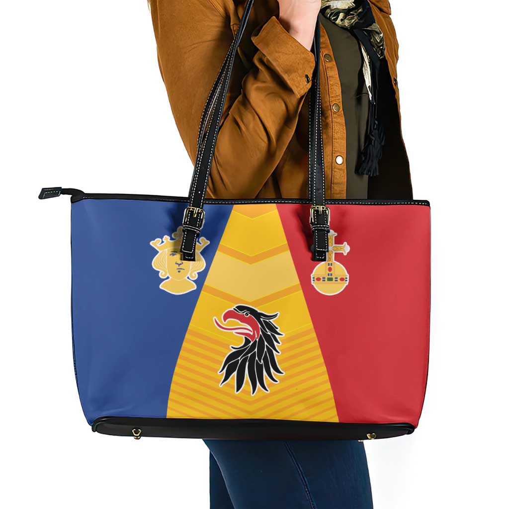 Kingdom of Sweden Stockholm County Leather Tote Bag Flag Style