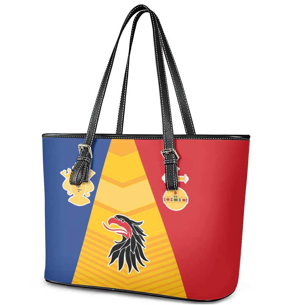 Kingdom of Sweden Stockholm County Leather Tote Bag Flag Style