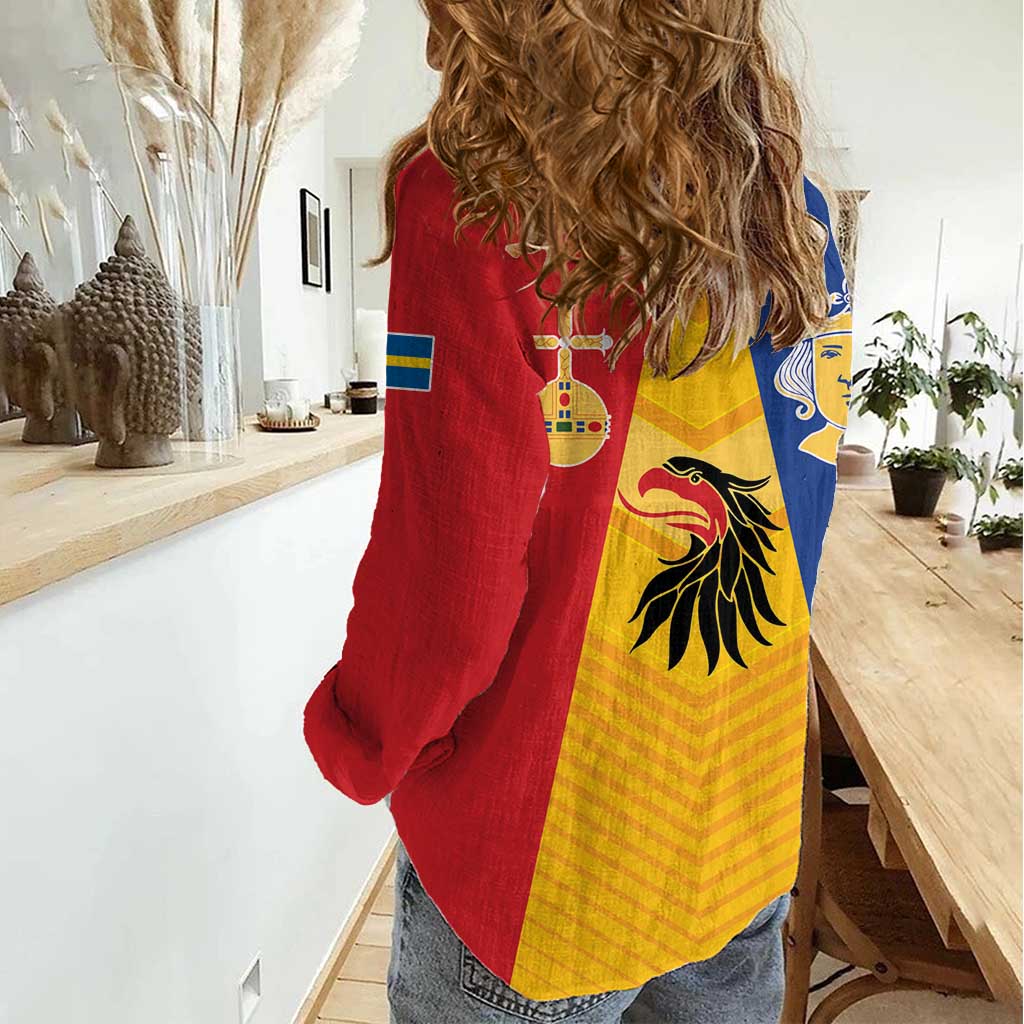 Kingdom of Sweden Stockholm County Women Casual Shirt Flag Style