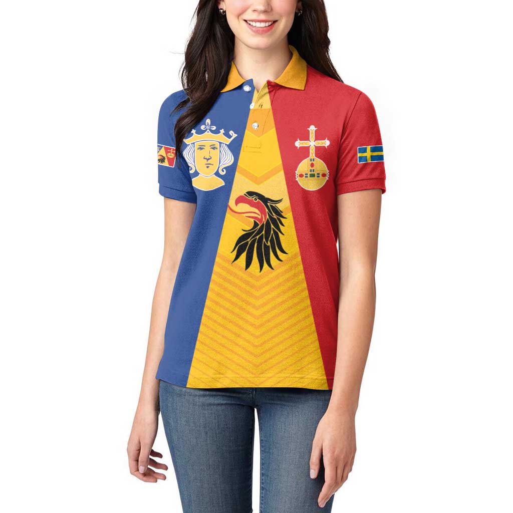 Kingdom of Sweden Stockholm County Women Polo Shirt Flag Style