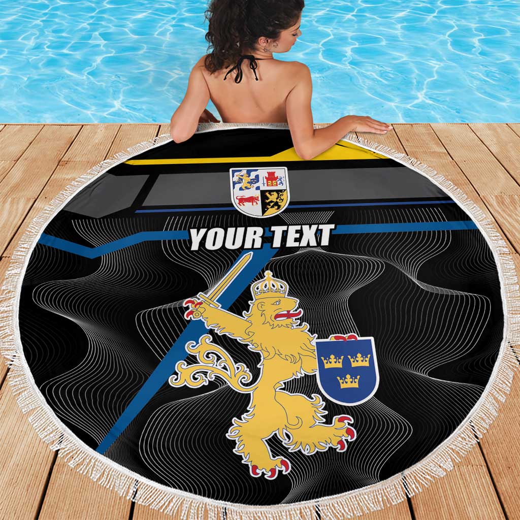 Personalized Kingdom of Sweden Gothenburg Beach Blanket Sweden Vastra Gotaland County