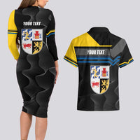 Personalized Kingdom of Sweden Gothenburg Couples Matching Long Sleeve Bodycon Dress and Hawaiian Shirt Sweden Vastra Gotaland County