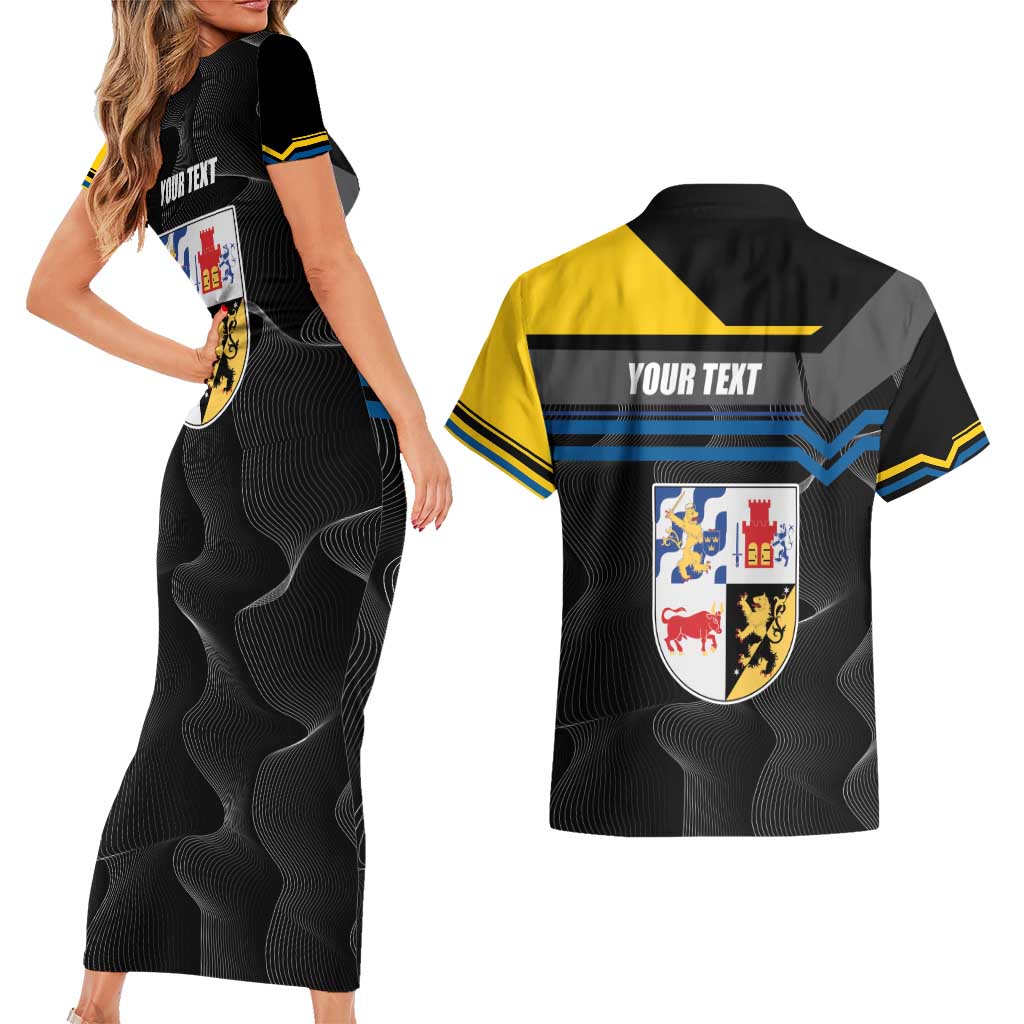 Personalized Kingdom of Sweden Gothenburg Couples Matching Short Sleeve Bodycon Dress and Hawaiian Shirt Sweden Vastra Gotaland County