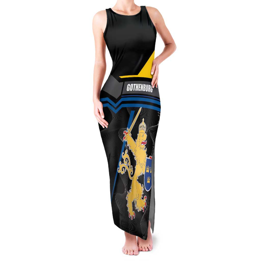 Personalized Kingdom of Sweden Gothenburg Family Matching Tank Maxi Dress and Hawaiian Shirt Sweden Vastra Gotaland County