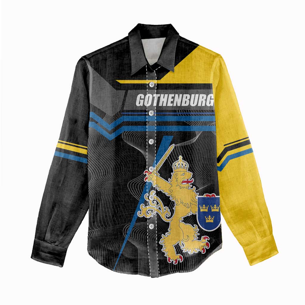 Personalized Kingdom of Sweden Gothenburg Women Casual Shirt Sweden Vastra Gotaland County