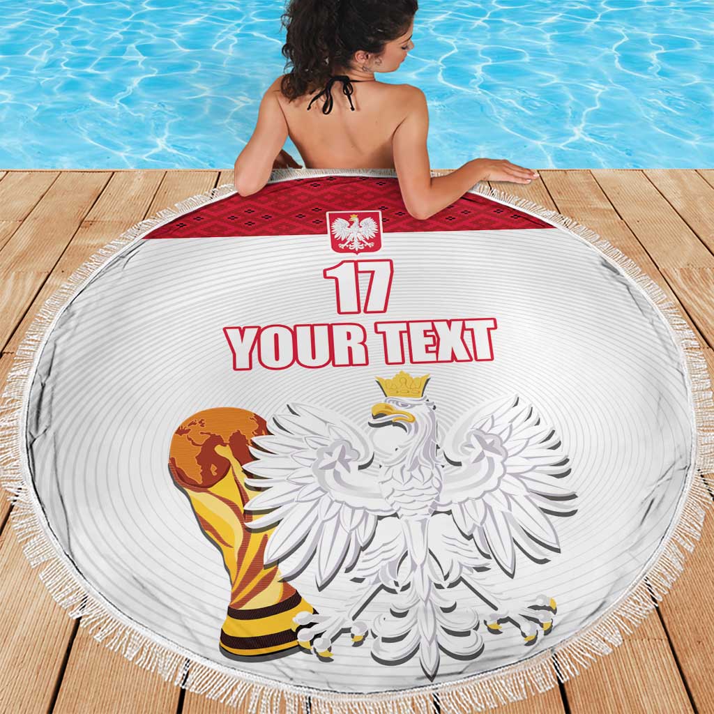 Custom Poland Football Champions Beach Blanket Sporty Style