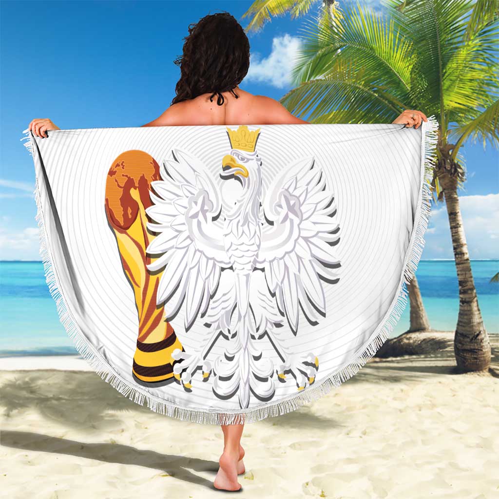 Custom Poland Football Champions Beach Blanket Sporty Style