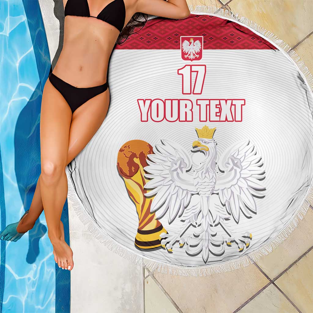 Custom Poland Football Champions Beach Blanket Sporty Style