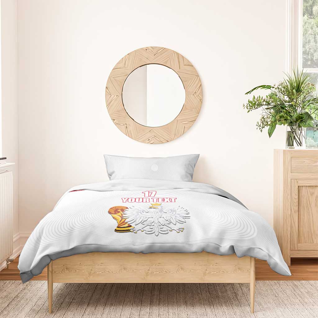 Custom Poland Football Champions Bedding Set Sporty Style