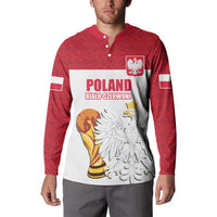 Custom Poland Football Champions Button Sweatshirt Sporty Style