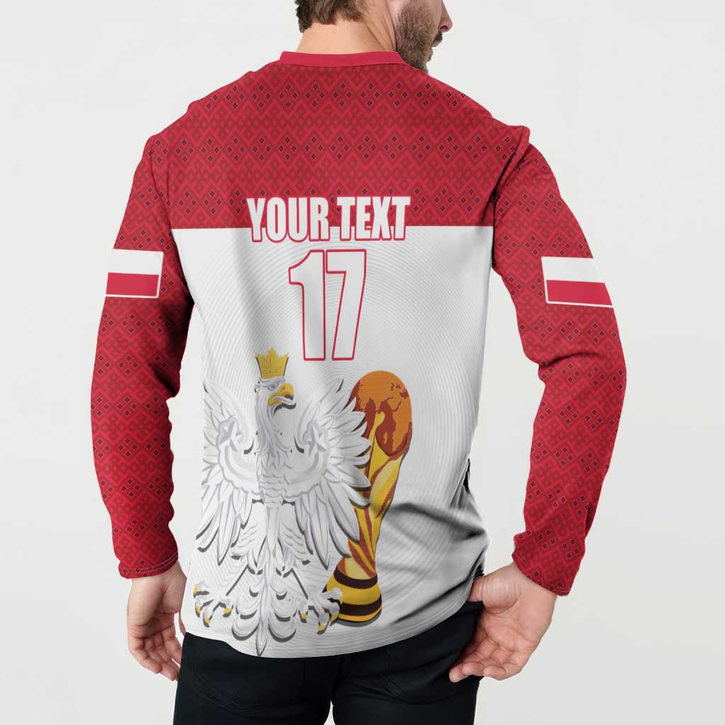 Custom Poland Football Champions Button Sweatshirt Sporty Style