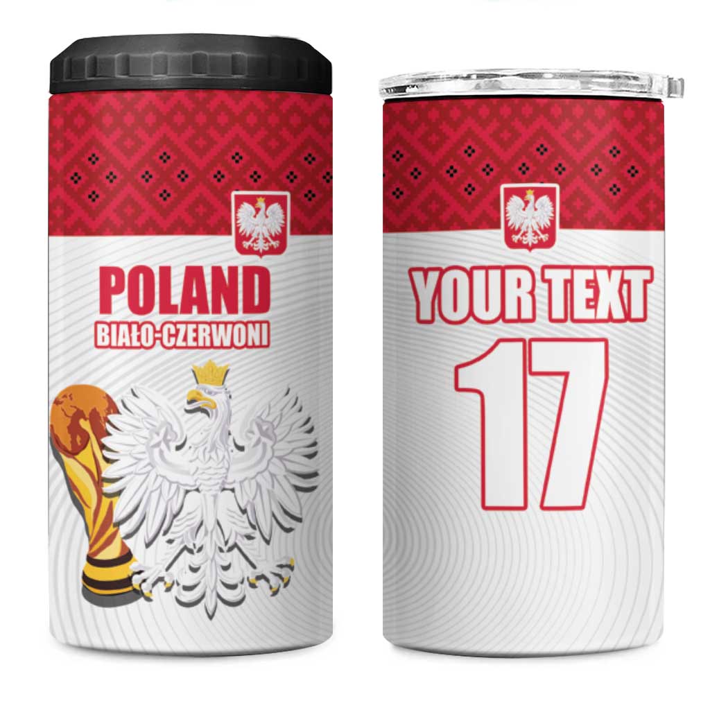 Custom Poland Football Champions 4 in 1 Can Cooler Tumbler Sporty Style