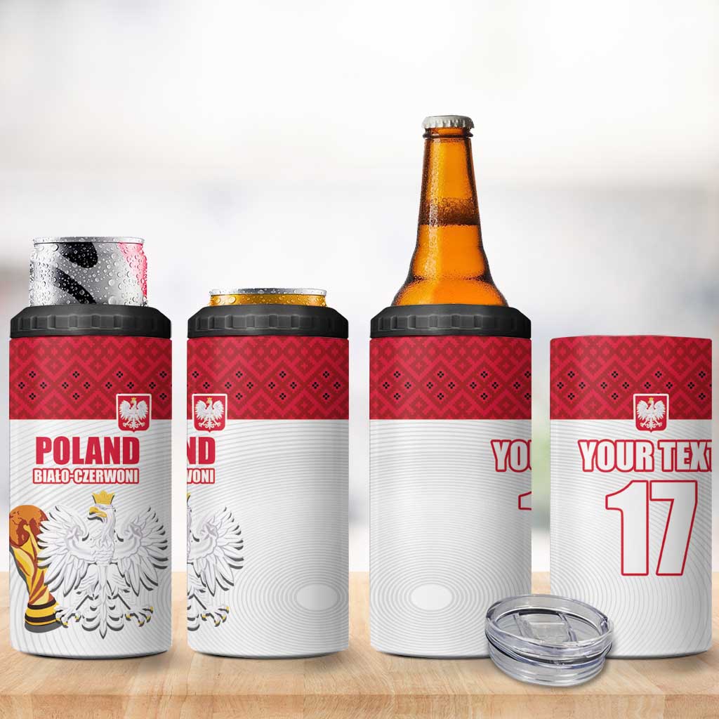 Custom Poland Football Champions 4 in 1 Can Cooler Tumbler Sporty Style