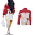 Custom Poland Football Champions Couples Matching Off The Shoulder Long Sleeve Dress and Long Sleeve Button Shirt Sporty Style