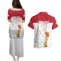 Custom Poland Football Champions Couples Matching Puletasi and Hawaiian Shirt Sporty Style