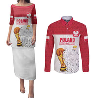 Custom Poland Football Champions Couples Matching Puletasi and Long Sleeve Button Shirt Sporty Style