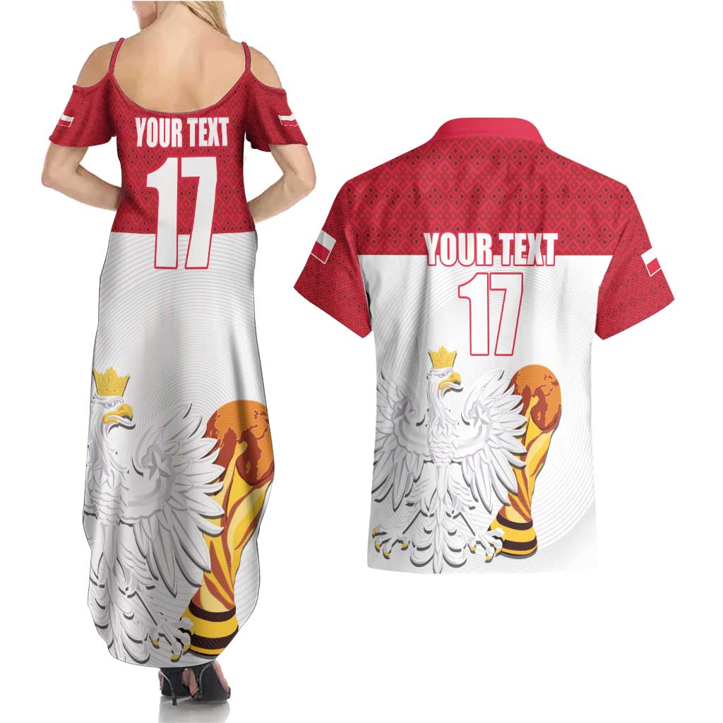 Custom Poland Football Champions Couples Matching Summer Maxi Dress and Hawaiian Shirt Sporty Style
