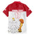 Custom Poland Football Champions Family Matching Off The Shoulder Long Sleeve Dress and Hawaiian Shirt Sporty Style