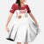 Custom Poland Football Champions Family Matching Off Shoulder Maxi Dress and Hawaiian Shirt Sporty Style
