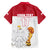 Custom Poland Football Champions Family Matching Off Shoulder Maxi Dress and Hawaiian Shirt Sporty Style