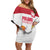 Custom Poland Football Champions Family Matching Off Shoulder Short Dress and Hawaiian Shirt Sporty Style