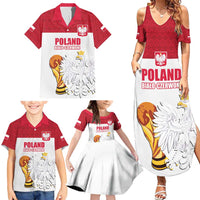 Custom Poland Football Champions Family Matching Summer Maxi Dress and Hawaiian Shirt Sporty Style