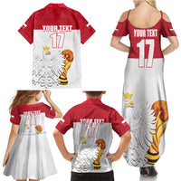 Custom Poland Football Champions Family Matching Summer Maxi Dress and Hawaiian Shirt Sporty Style