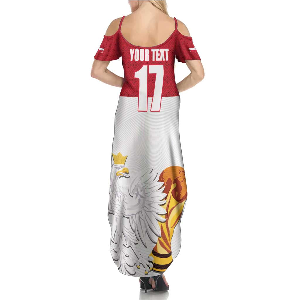 Custom Poland Football Champions Family Matching Summer Maxi Dress and Hawaiian Shirt Sporty Style