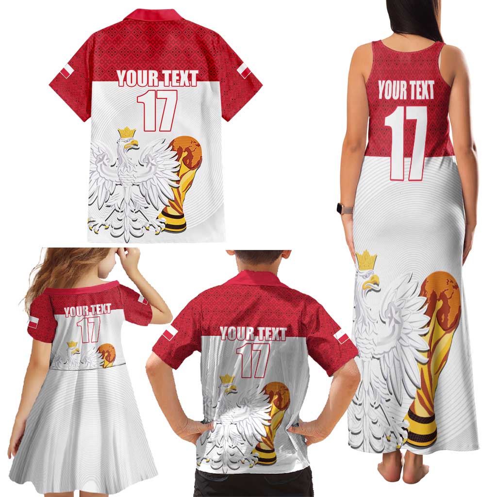 Custom Poland Football Champions Family Matching Tank Maxi Dress and Hawaiian Shirt Sporty Style
