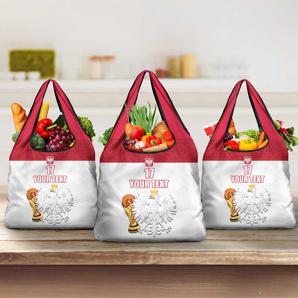 Custom Poland Football Champions Grocery Bag Sporty Style