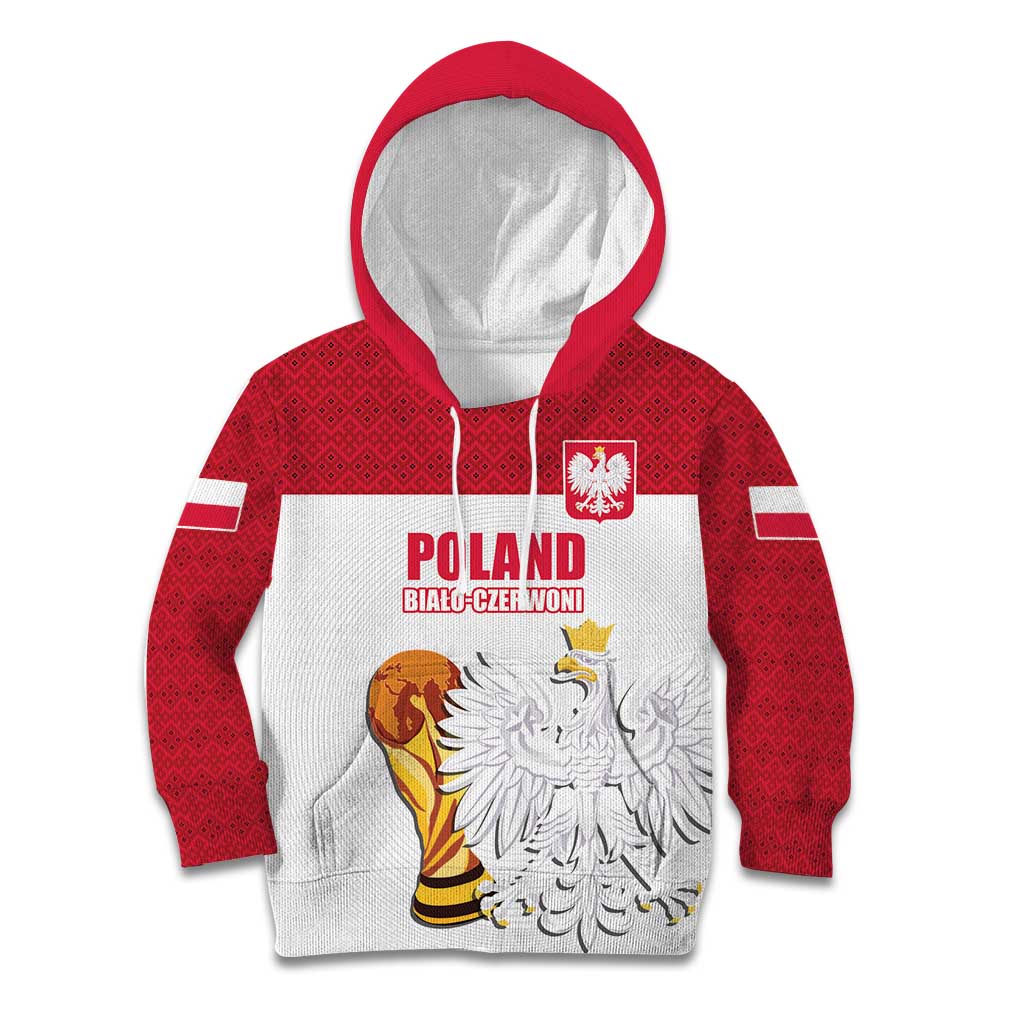 Custom Poland Football Champions Kid Hoodie Sporty Style
