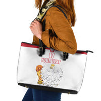 Custom Poland Football Champions Leather Tote Bag Sporty Style