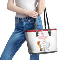 Custom Poland Football Champions Leather Tote Bag Sporty Style