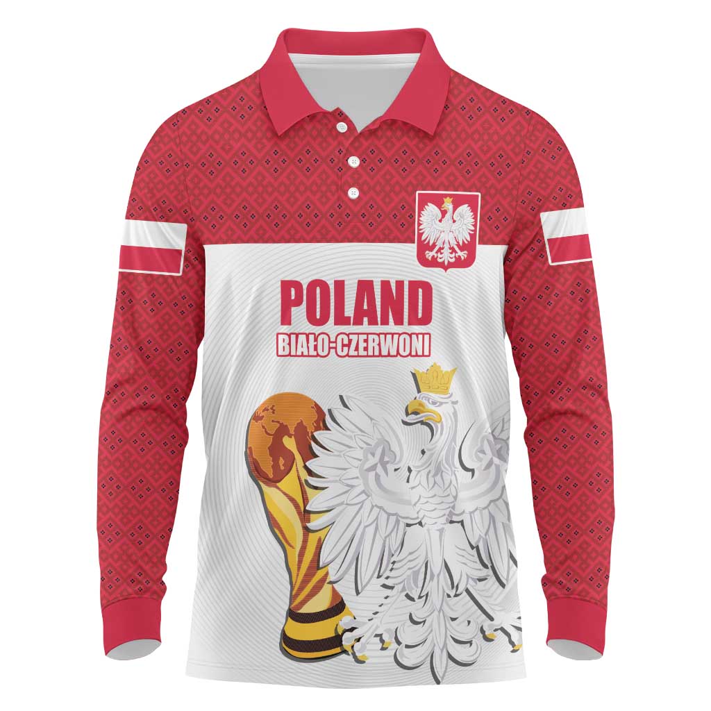 Custom Poland Football Champions Long Sleeve Polo Shirt Sporty Style